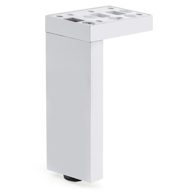 11-3/4" (300 mm) Adjustable Contemporary Versatile T or L Shaped Furniture Leg Glossy White